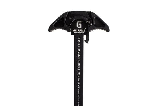 Geissele Automatics black ambidexterous MCX charging handle features medium-length latches for fast manipulations